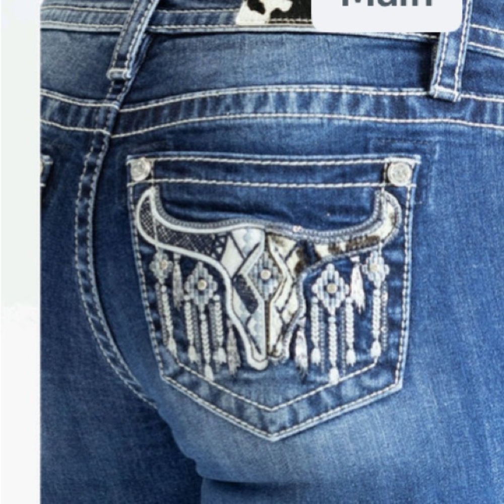 NWT! Miss Me Boho Cow Skull Bootcut Jeans